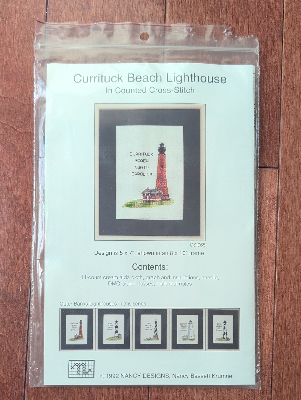 Vintage With Tags - Currituck Beach Lighthouse Counted Cross-Stitch Kit